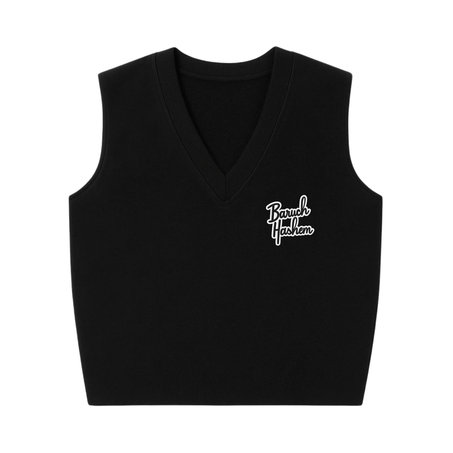BARUCH HASHEM CROPPED VEST - Hamsa Club