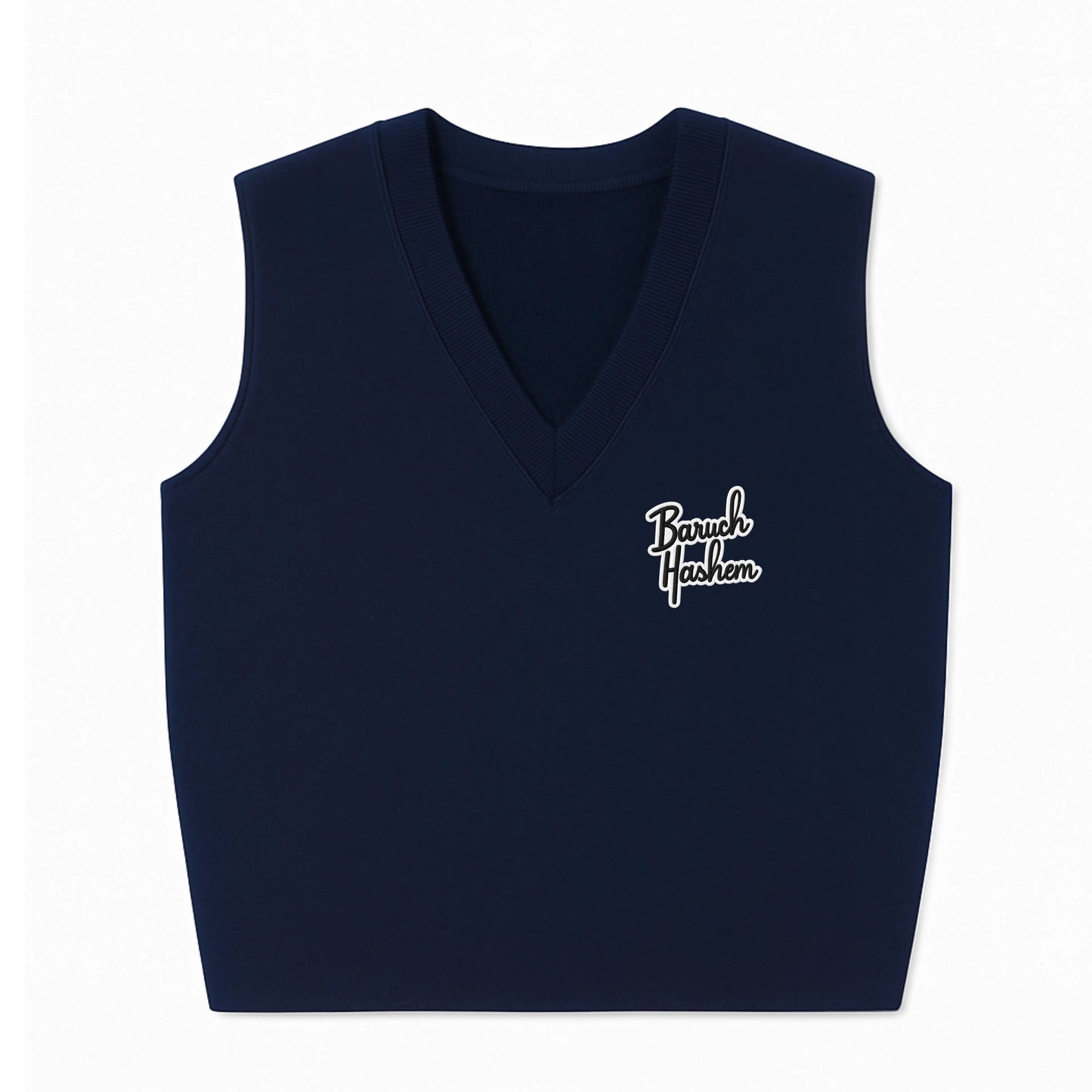 BARUCH HASHEM CROPPED VEST - Hamsa Club
