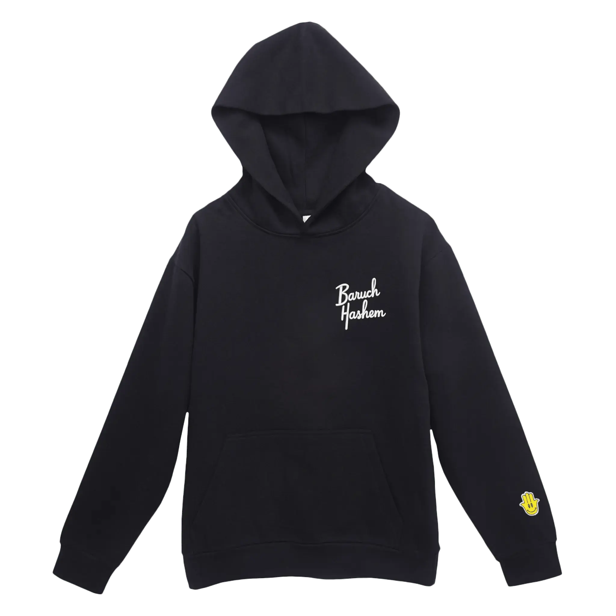 BARUCH HASHEM HOODIE (BLACK) - Hamsa Club