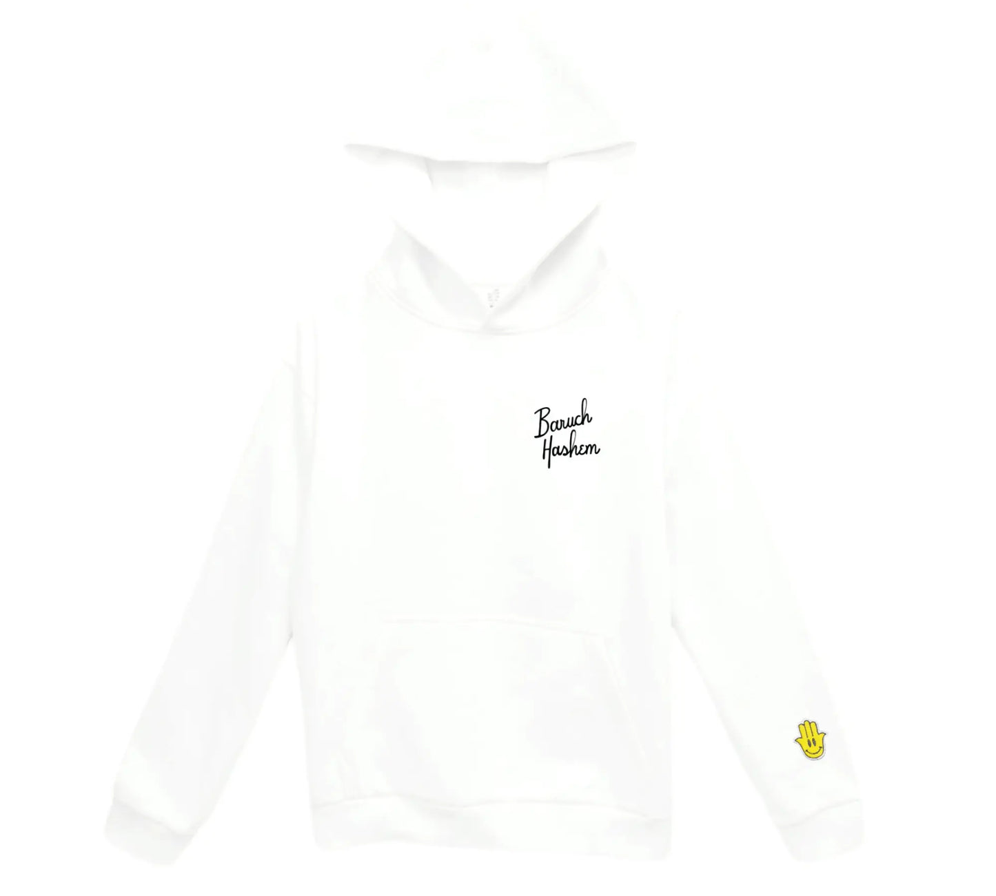 BARUCH HASHEM HOODIE (WHITE) - Hamsa Club