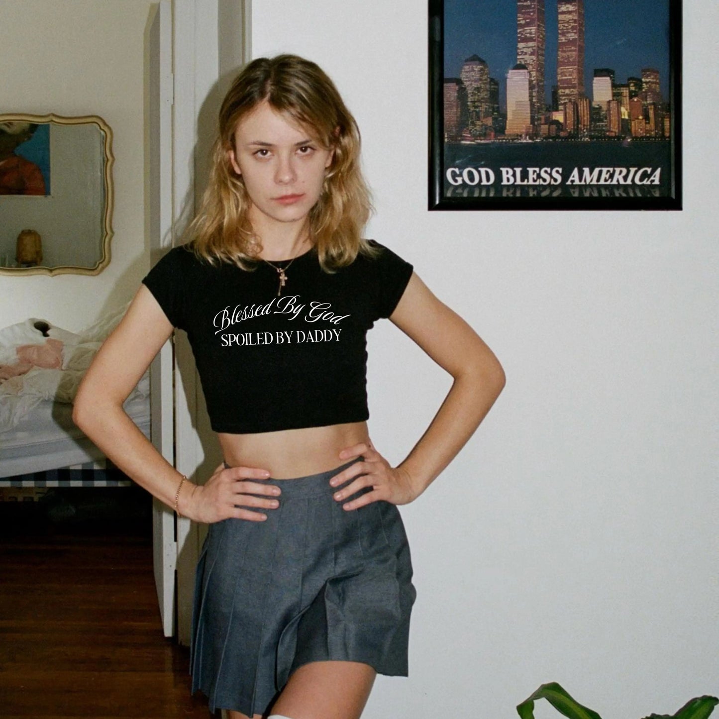 BLESSED BY GOD CROP TOP - Hamsa Club