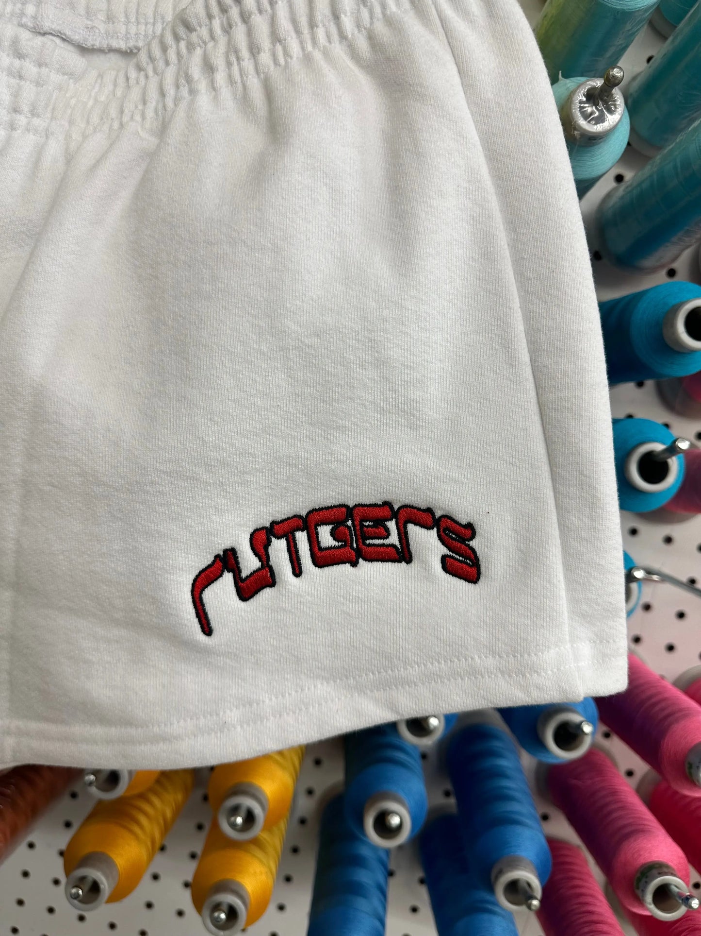 RUTGERS WHITE SHORTS - Hamsa Club