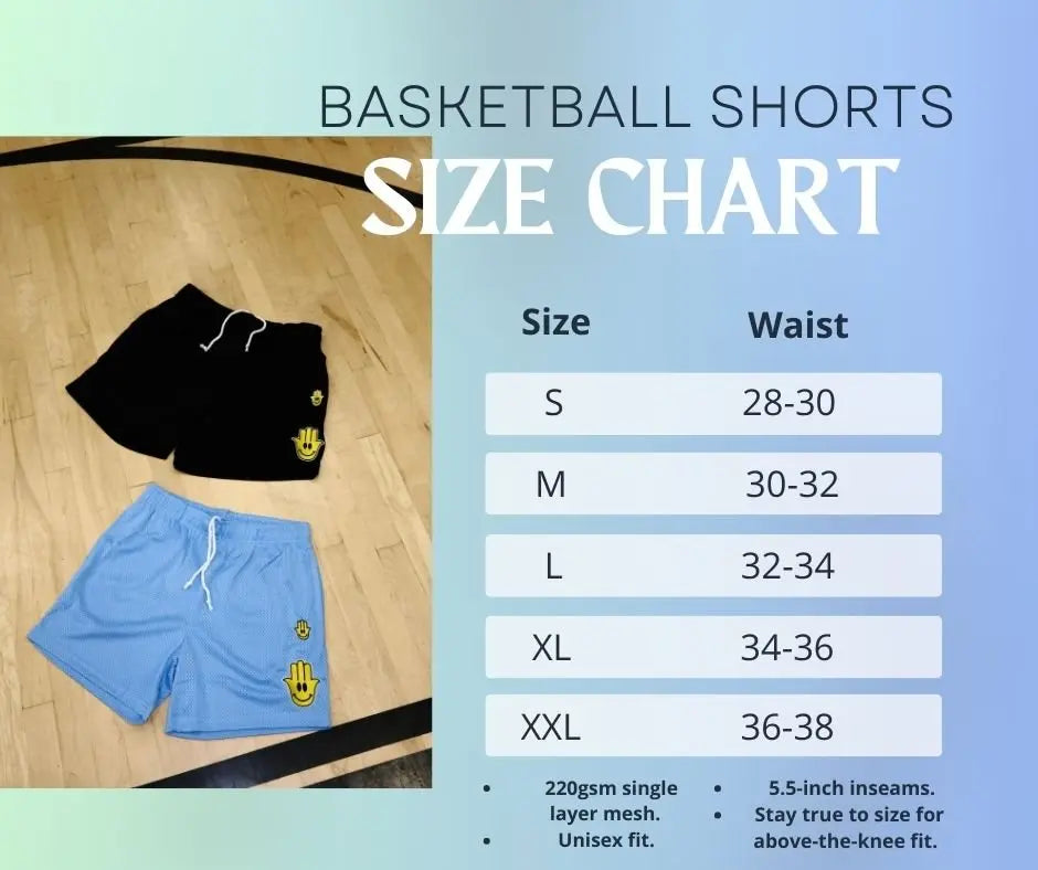HAMSA SMILEY SHORTS (CAROLINA BLUE) - Hamsa Club