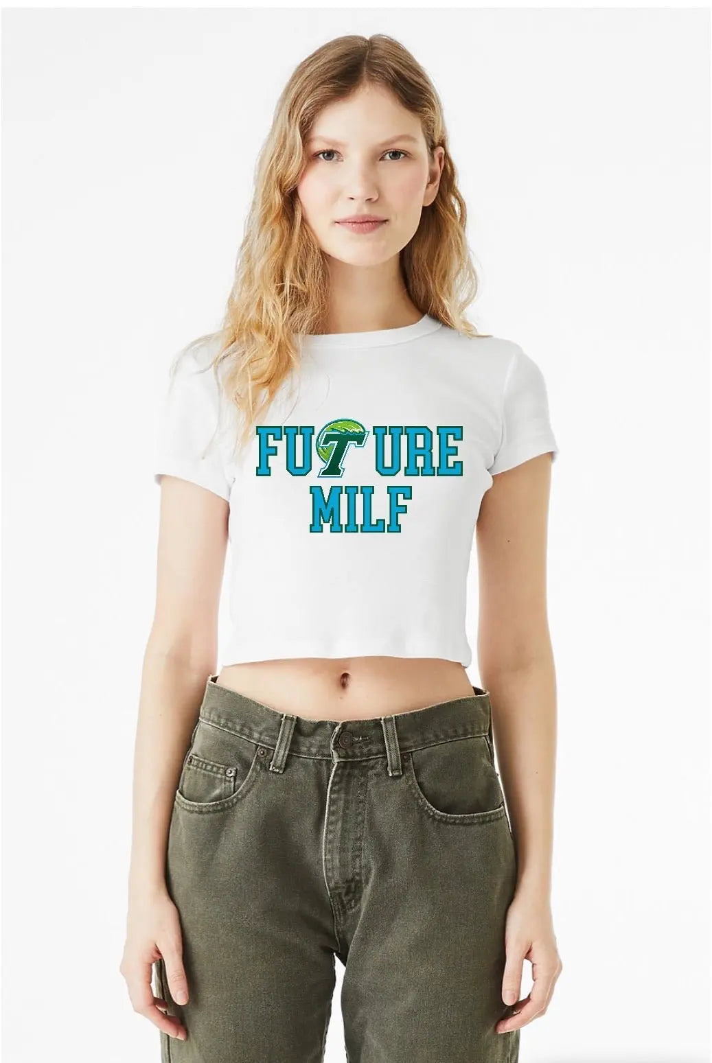TULANE MILF Y2K BABY TEE - Hamsa Club