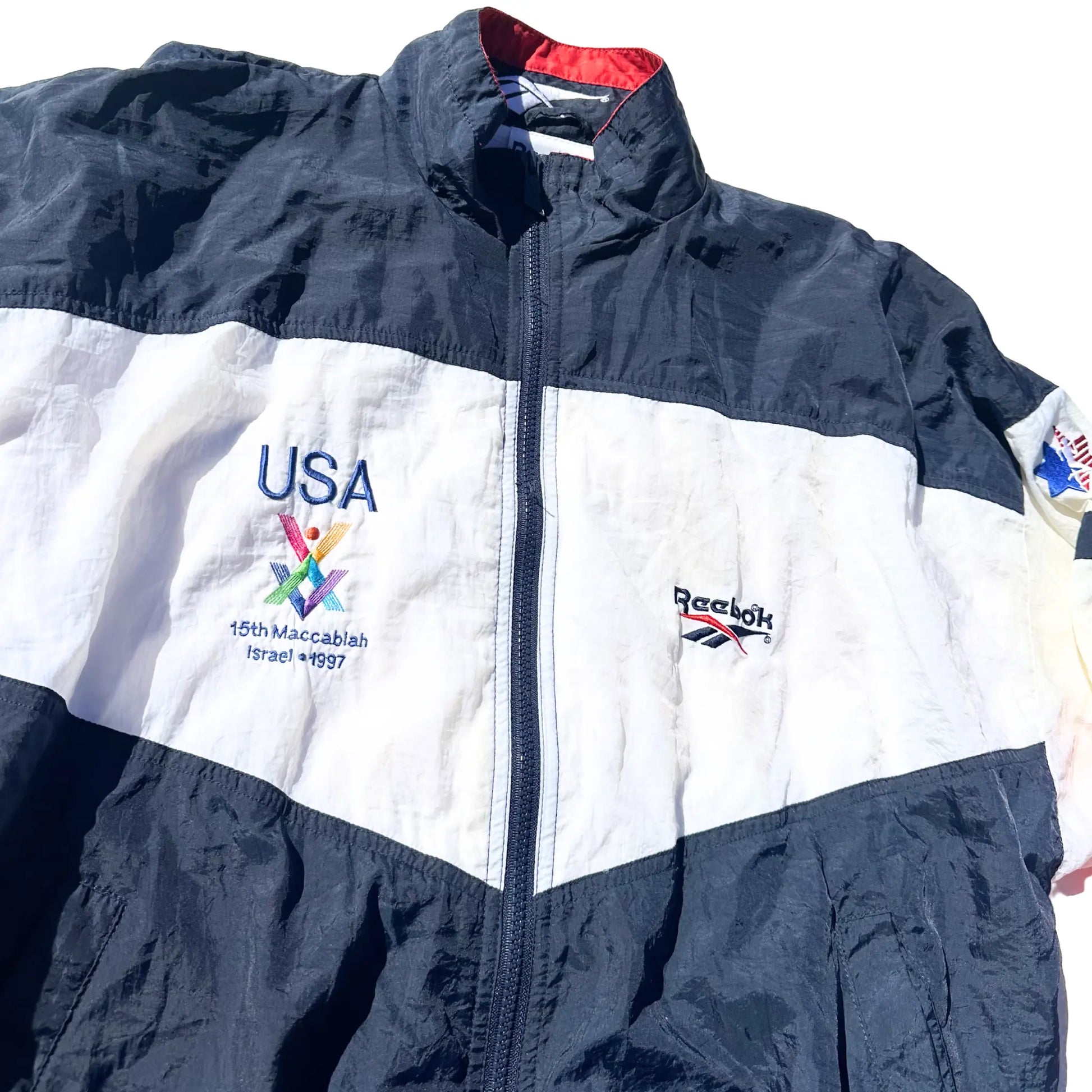 90s Reebok Team USA x Maccabiah Windbreaker Jacket Hamsa Club