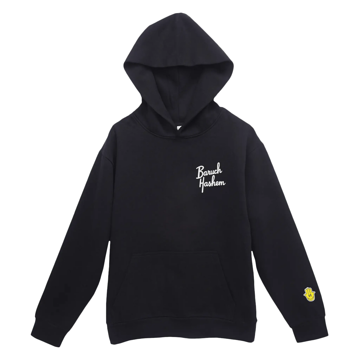 BARUCH HASHEM HOODIE (BLACK) - Hamsa Club