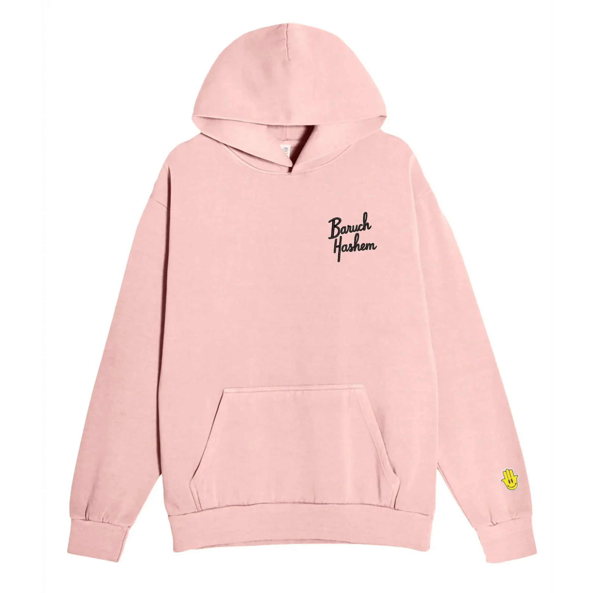 BARUCH HASHEM HOODIE (PINK) - Hamsa Club BARUCH HASHEM HOODIE (PINK) - Hamsa Club