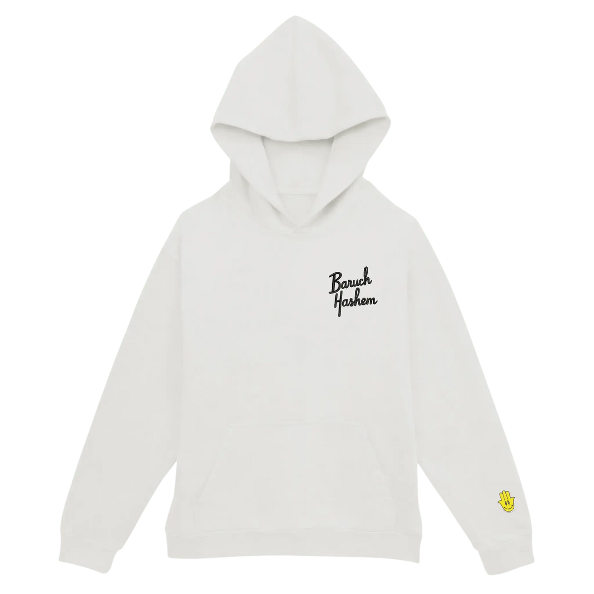 BARUCH HASHEM HOODIE (WHITE) - Hamsa Club BARUCH HASHEM HOODIE (WHITE) - Hamsa Club