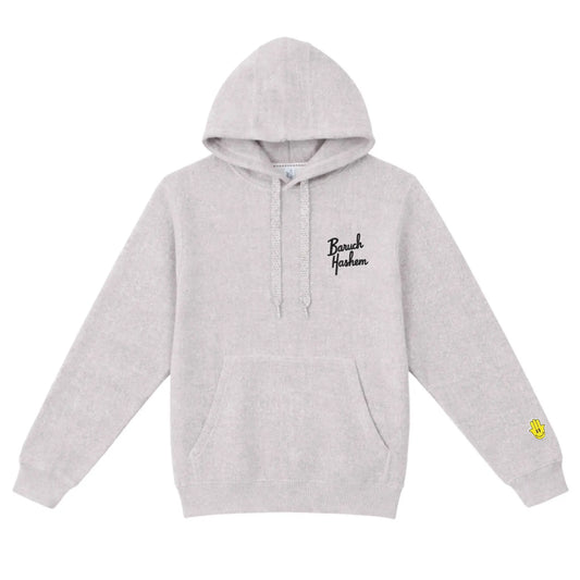 BARUCH HASHEM KNIT HOODIE - Hamsa Club