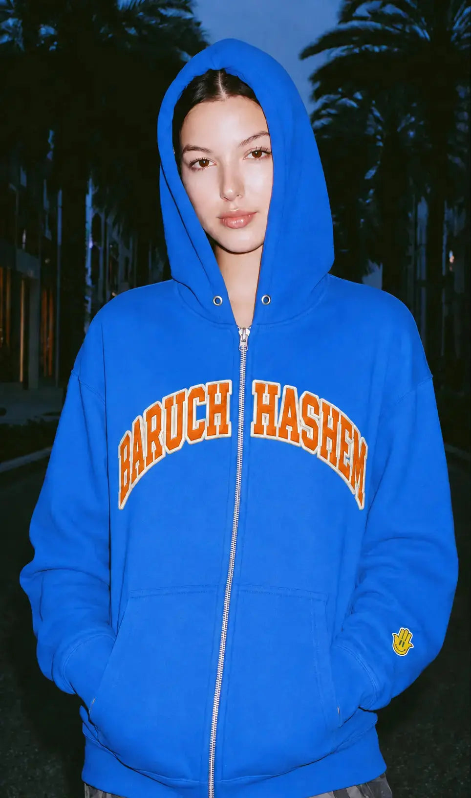 BARUCH HASHEM ZIP UP (KNICKS) - Hamsa Club