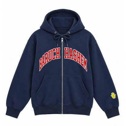 BARUCH HASHEM ZIP UP (VARSITY) - Hamsa Club