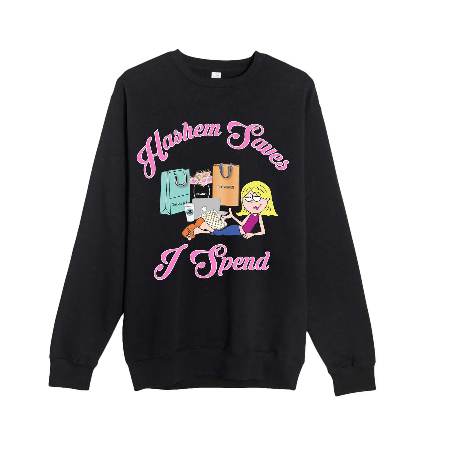 HASHEM SAVES I SPEND CREWNECK - Hamsa Club