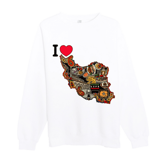 I LOVE IRAN CREWNECK - Hamsa Club