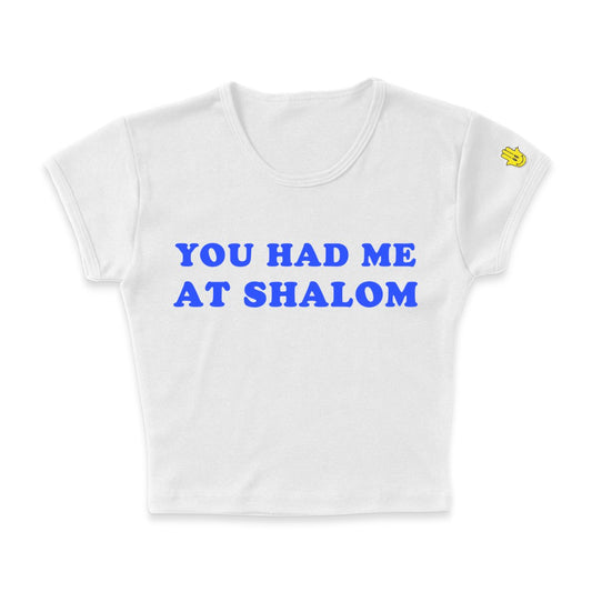 YOU HAD ME AT SHALOM BABY TEE - Hamsa Club