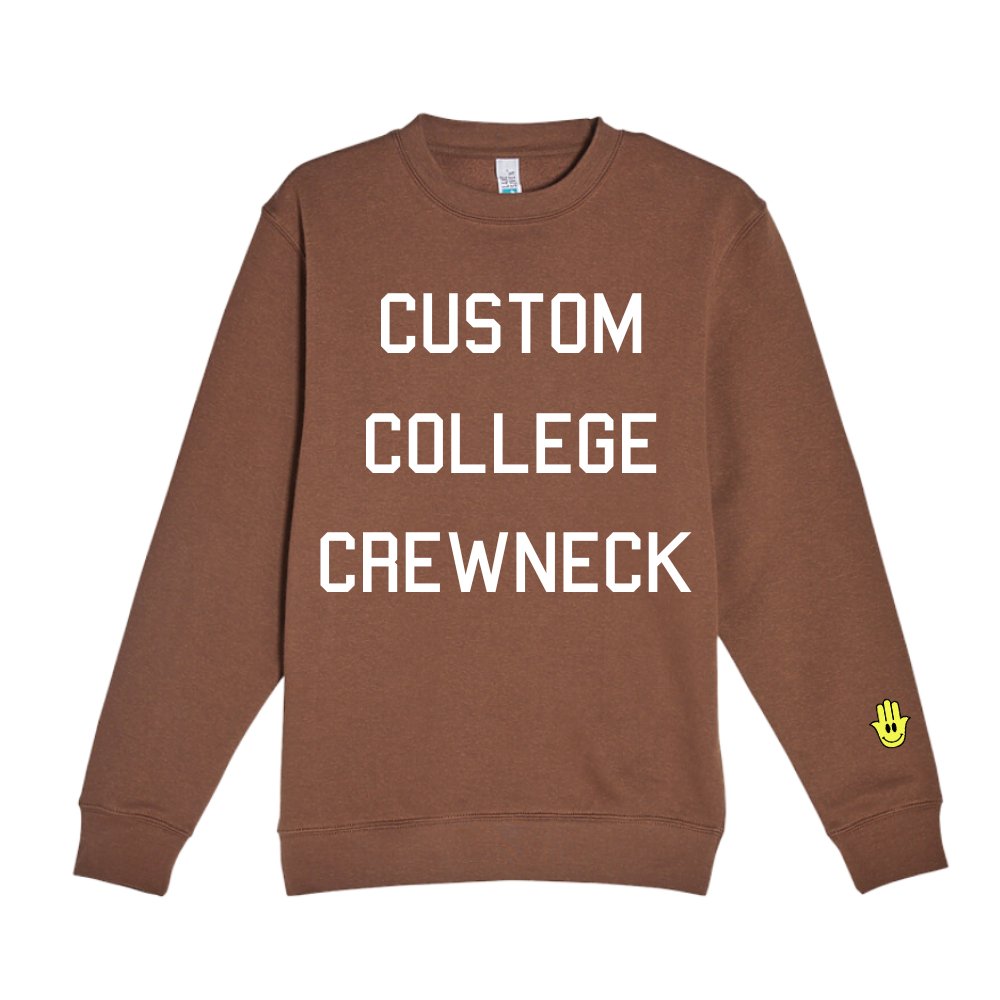 Custom college crewneck sale